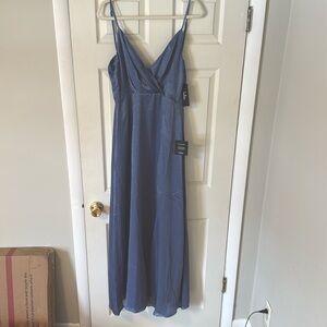Lulu's Blue Maxi Dress with Spaghetti Straps